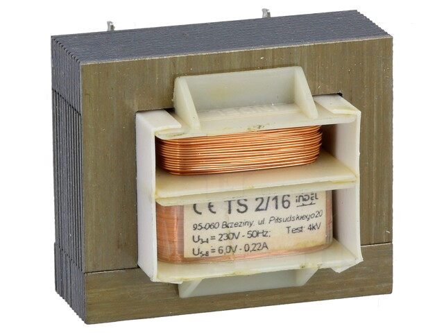 Transformator: netwerk; 2VA; 230VAC; 6V; 220mA; schroeven; IP00 Transformator: netwerk; 2VA; 230VAC; 6V; 220mA; schroeven; IP00